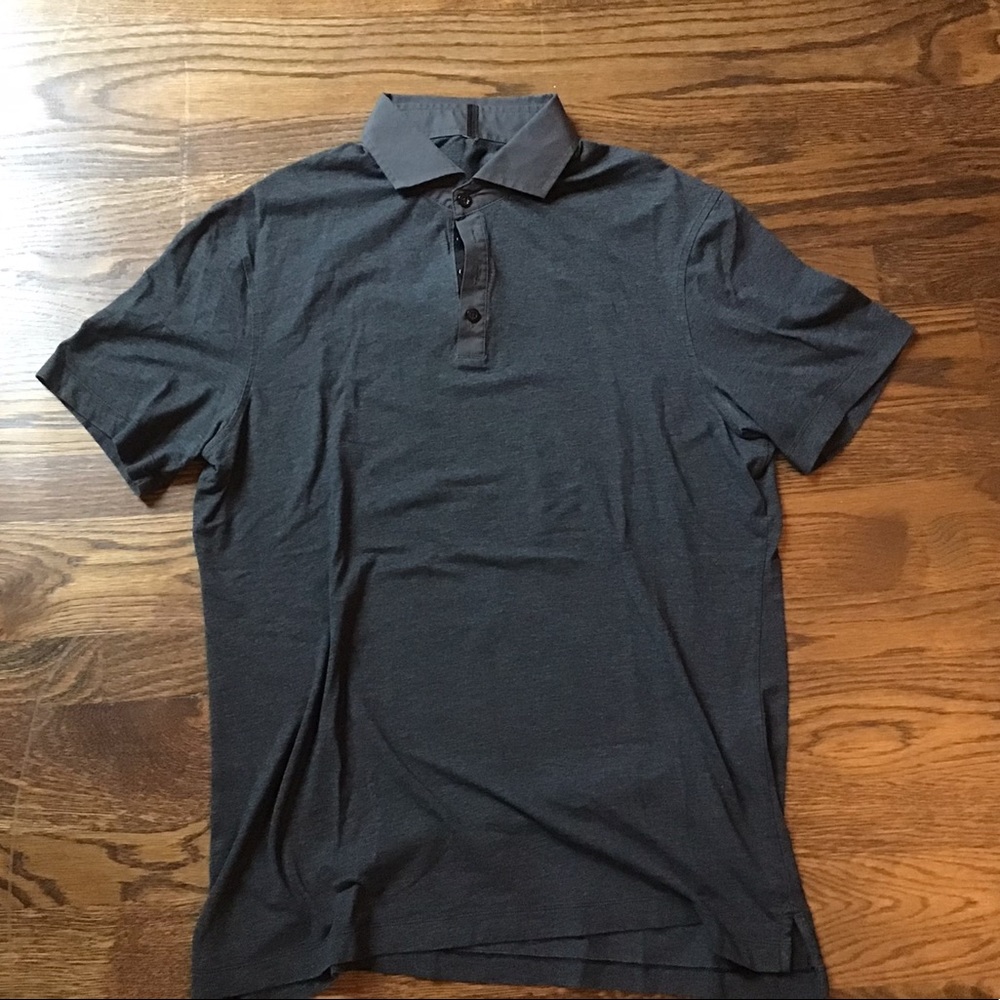 Lululemon polo. Black/grey sz Large